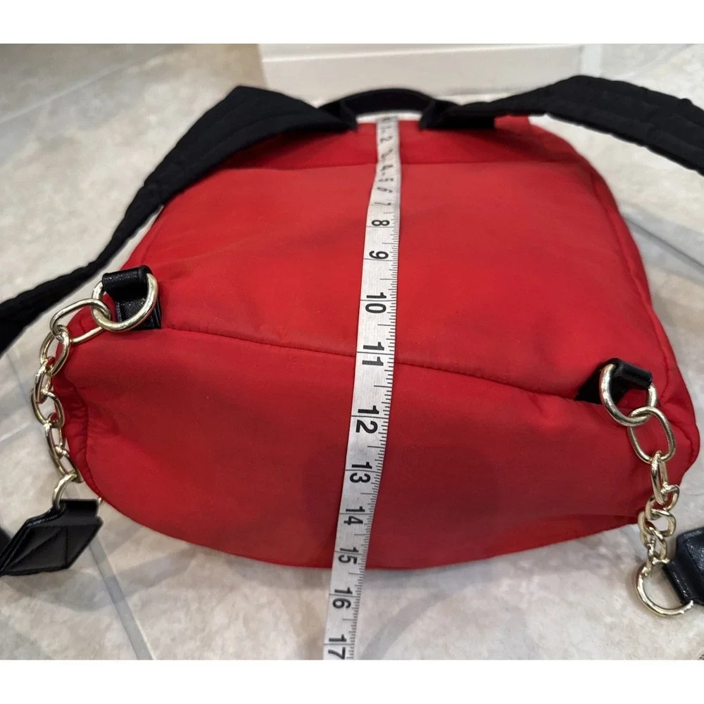 Victorias Secret BACKPACK - RED W/GOLD STUDS - Drawstring Close‎ Buckle Pockets